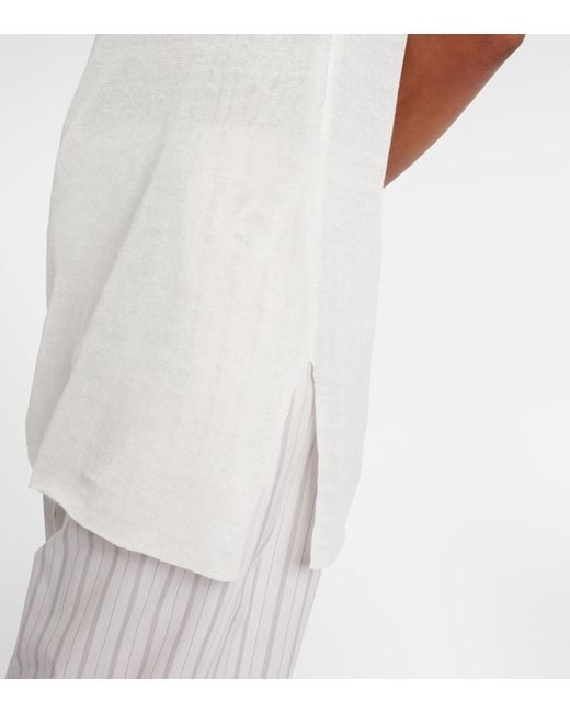 Top Jaylen En Lin Et Coton Melanges The Row en coloris White