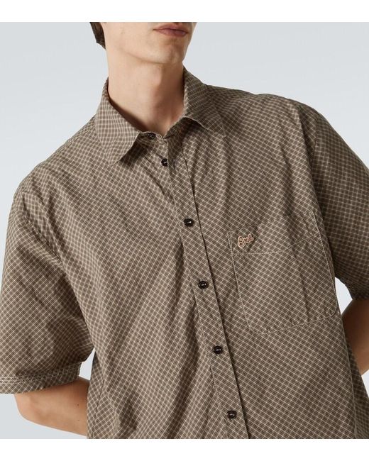 ERL Natural Checked Cotton Shirt for men