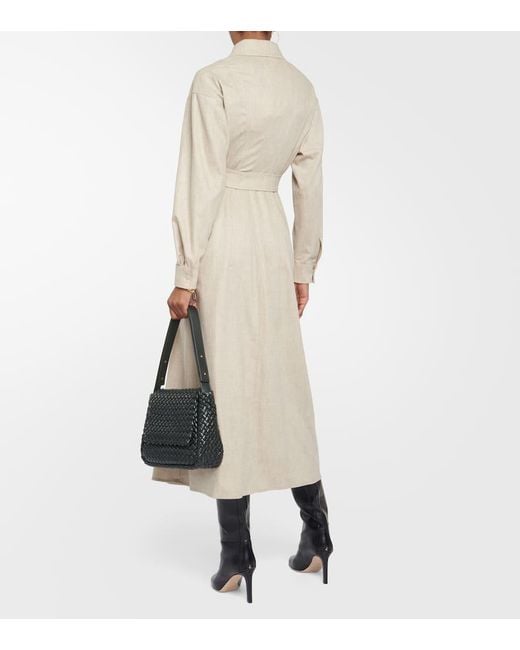 【Max Mara】 Edroウールアンドカシミヤシャツドレス Max Mara Edro Wool And Cashmere Shirt Dress in Natural | Lyst