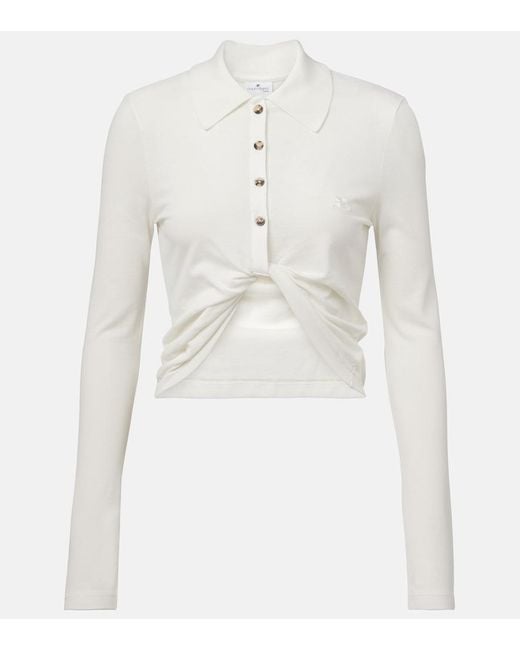 Courreges White Cropped Cotton Shirt