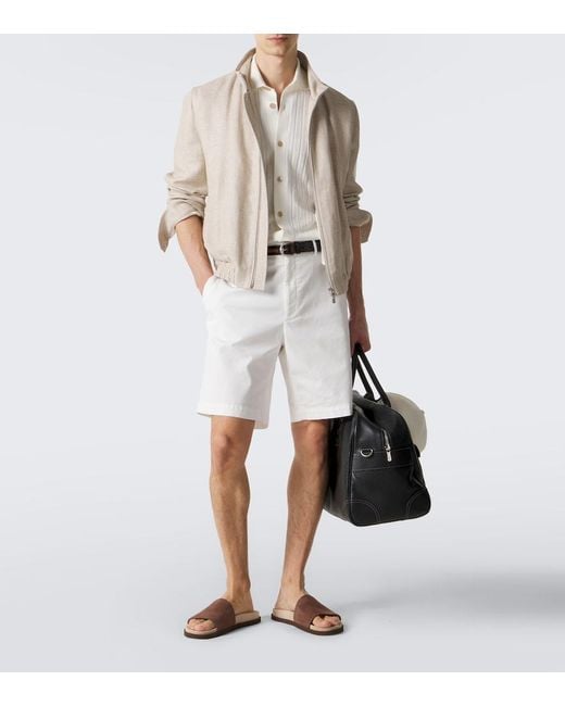 Brunello Cucinelli Brown Suede Slides for men