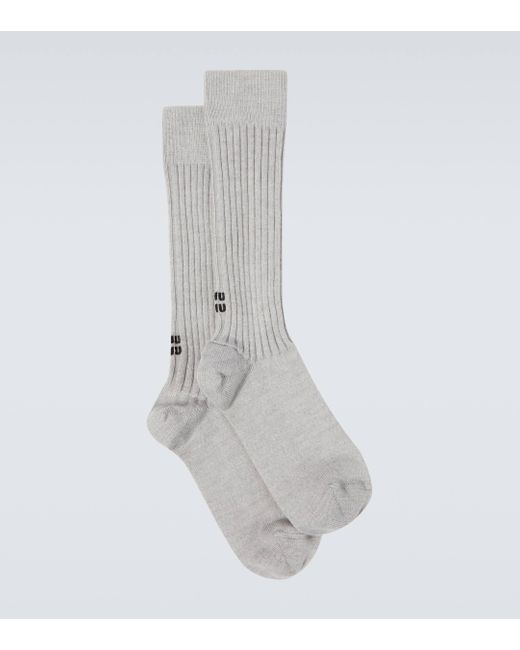 Miu Miu White Wool-blend Socks for men