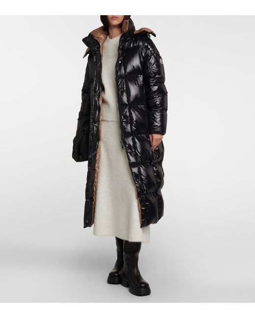 Moncler Parnaiba Longline Puffer Coat in Black | Lyst