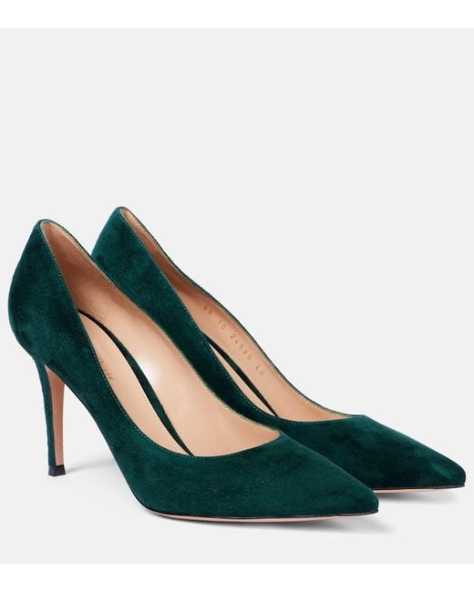 Gianvito Rossi Green Gianvito 85 Suede Pumps