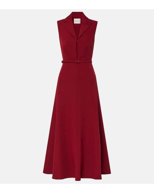 Roland Mouret Red Crepe Midi Dress