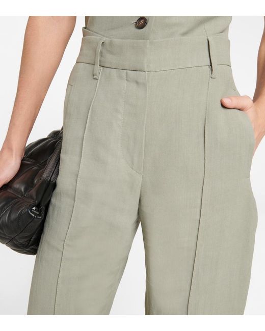 Brunello Cucinelli Green Straight Twill Pants