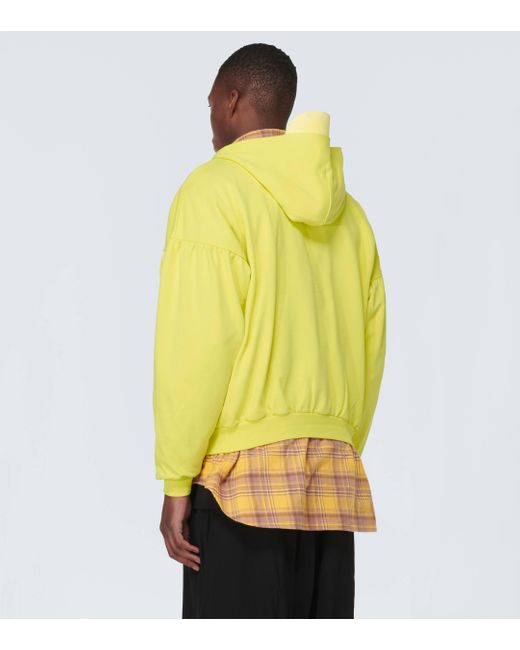 Balenciaga Yellow Unity Sports Icon Layered Hoodie Oversized for men