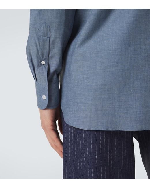 Dunhill Blue Cotton Shirt for men