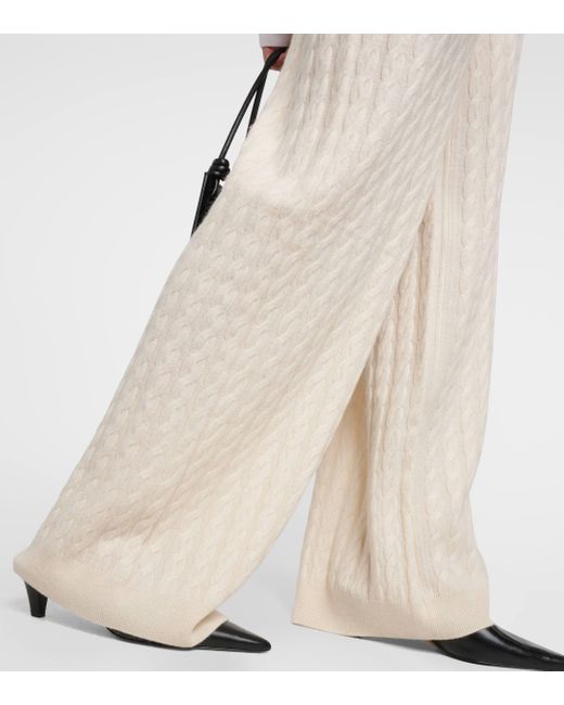 Pantalon ample en laine melangee Totême  en coloris White