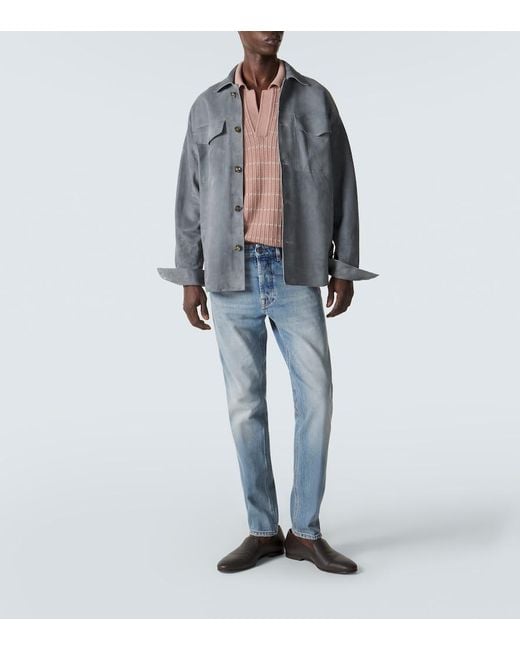 Lardini Gray Suede Overshirt for men