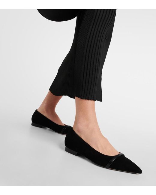 Malone Souliers Black Jhene Leather Ballet Flats