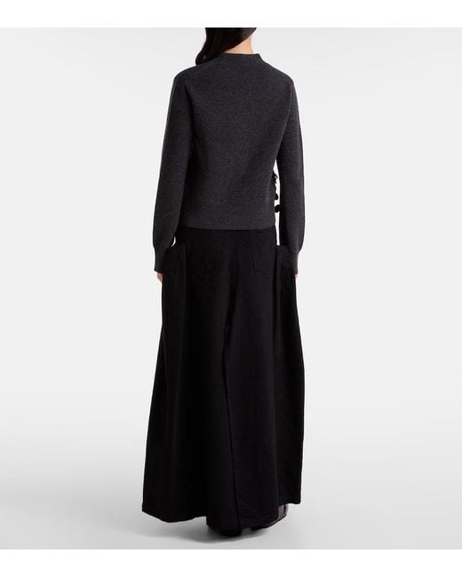 Sacai Gray Sequined Wool Cardigan