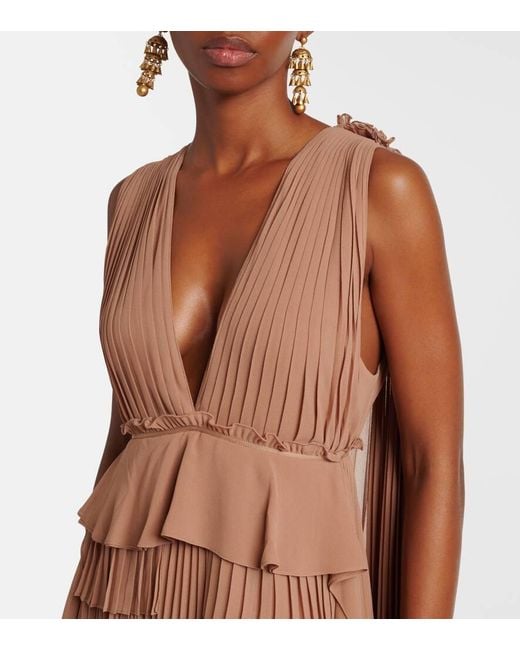 Abito Lungo Memento Con Volant di Zimmermann in Brown