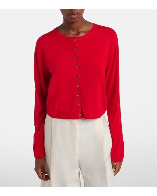 Leset Red James Wool Cardigan