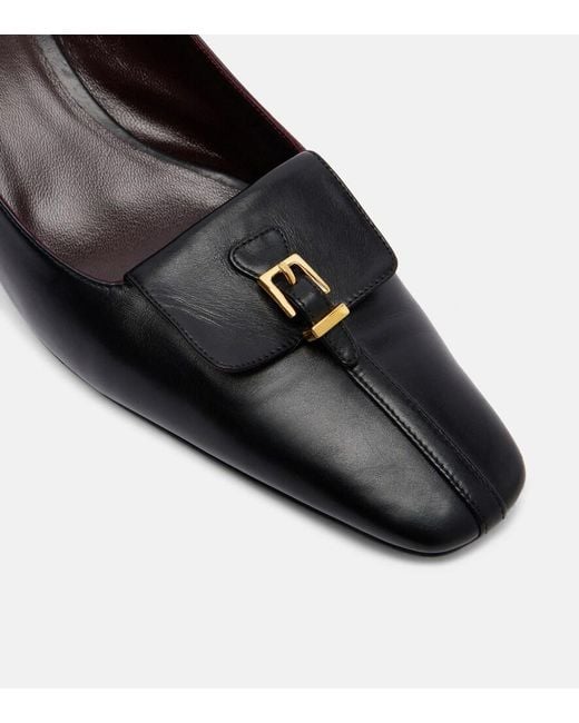 Khaite Black Celia Pocket 50 Leather Pumps