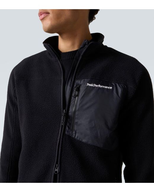 Peak Performance Blue Pile Jersey-Lined Fleece Jacket for men