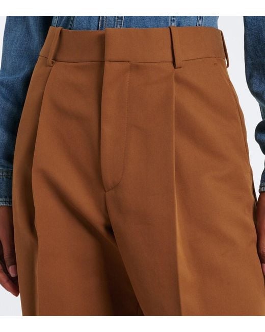 Tod's Brown Cotton Wide-Leg Pants