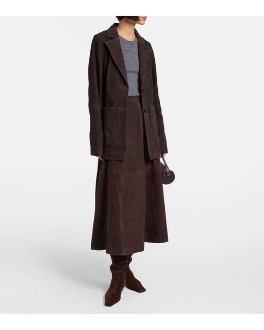 Falda Midi De Ante Rohe de color Brown