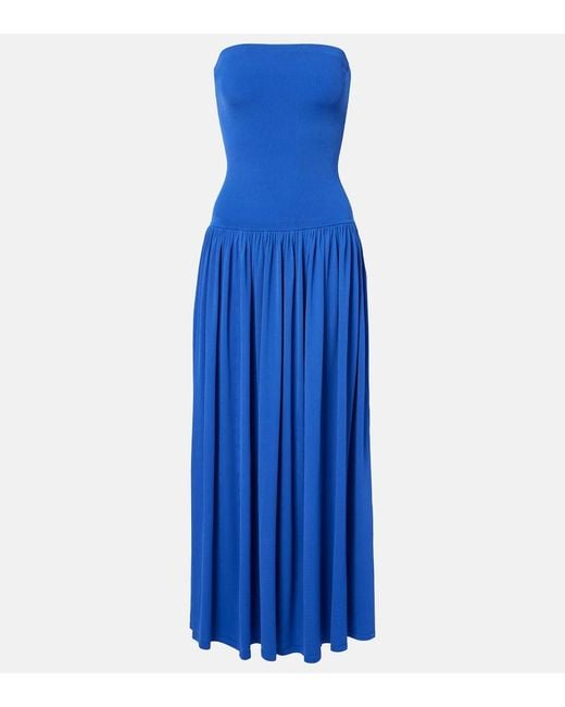 Zimmermann Blue Maxine Drop-Waist Maxi Dress
