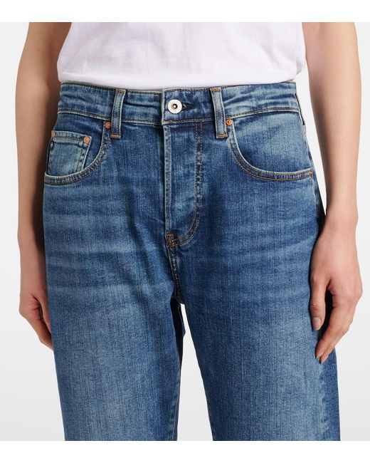AG Jeans Blue American Low-Rise Straight Jeans