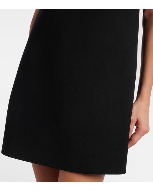Self-Portrait Black Bow-Detail Crepe Minidress