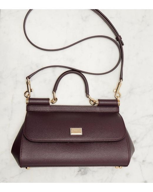 Dolce & Gabbana Purple Tote Bag Sicily Ew Small Aus Leder