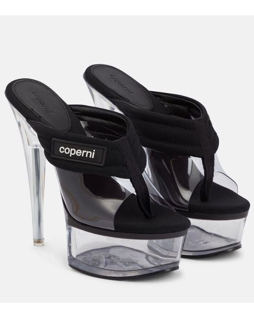 Coperni Black Platform Thong Sandals
