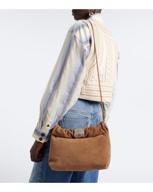 Clutch Puff Small di Staud in Brown