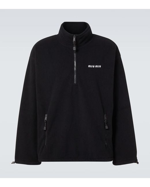 Jersey De Forro Polar Con Cremallera Miu Miu de hombre de color Black