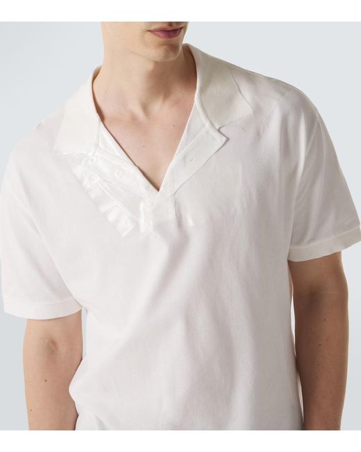 Maison Margiela White Cotton Pique Polo Shirt for men