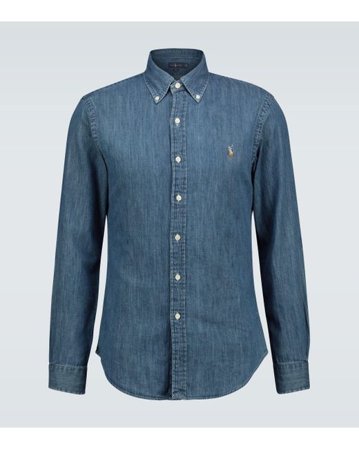 Polo Ralph Lauren Blue Slim-fit Denim Shirt for men
