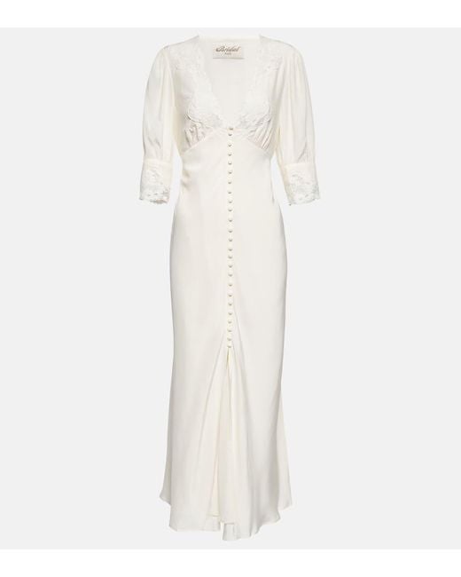 Rixo White Bridal Simone Embroidered Maxi Dress