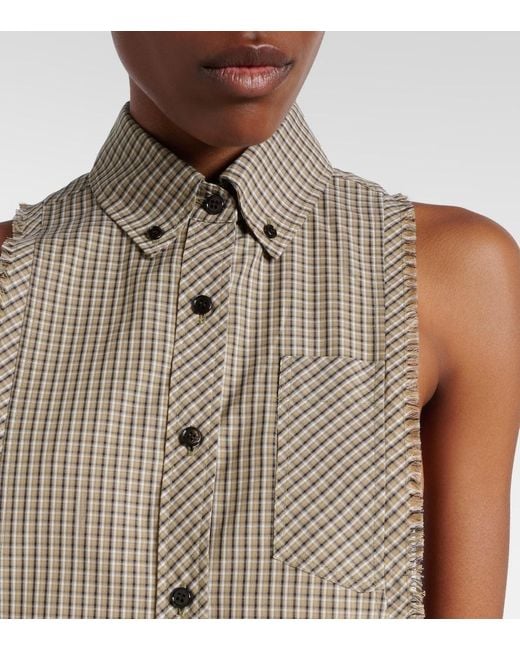 Versace Natural Checked Cotton Shirt