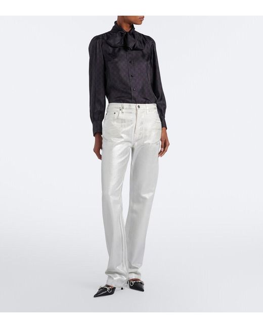 Gucci Gray Low-Rise Wide-Leg Jeans