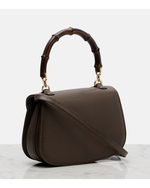 Gucci Brown Bamboo 1947 Small Leather Top-Handle Bag