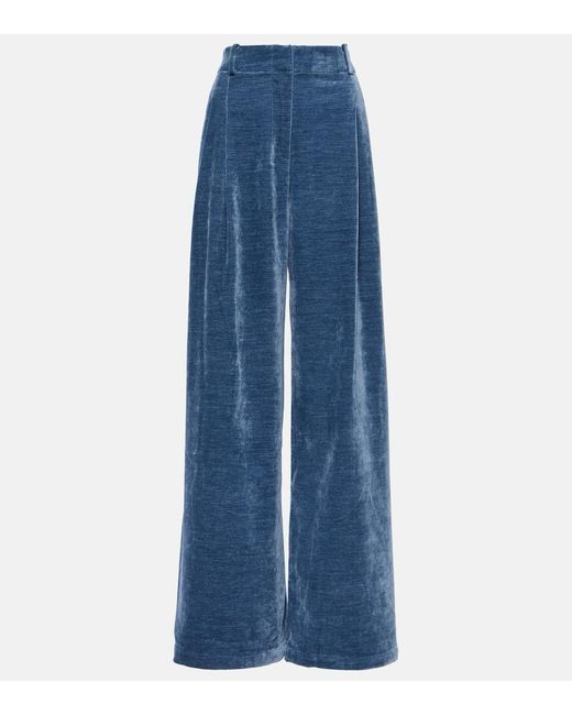 Proenza Schouler Blue White Label Weite Hose Aria aus Chenille