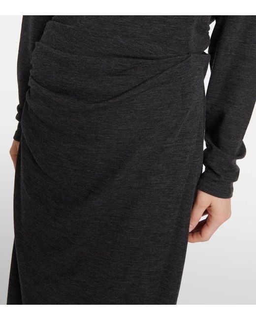 Vince Black Draped Midi Skirt