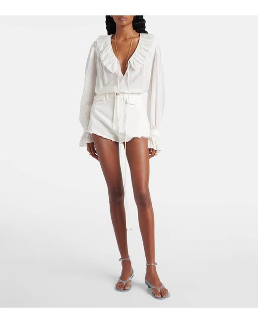 Chloé White Ruffled Blouse