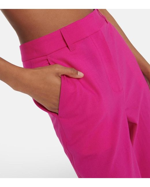 GIUSEPPE DI MORABITO Pink Mid-Rise-Hose Aus Einem Wollgemisch