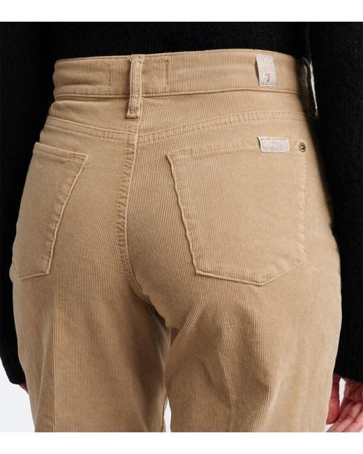 7 For All Mankind Natural Stovepipe Cotton-Blend Corduroy Straight Pants