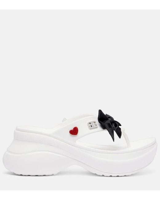 Balenciaga White X Crocs Thong Sandals