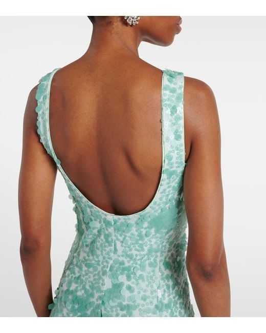 Jonathan Simkhai Green Maxikleid Bex Mit Pailletten