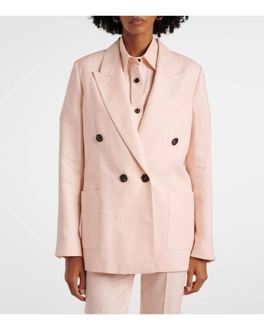 Loro Piana Natural Genny Linen And Wool Blazer