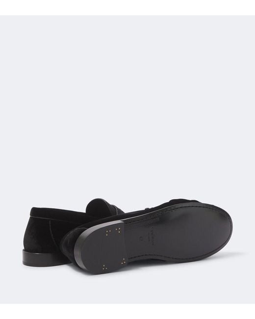 Saint Laurent Black Le Loafer Velvet Penny Loafers for men