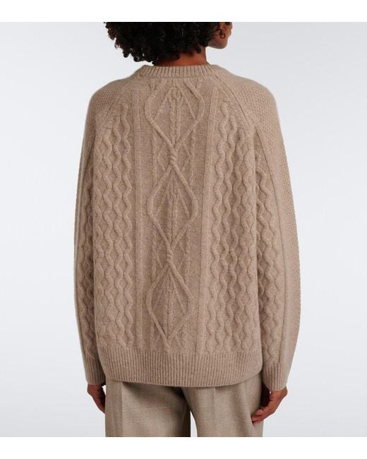 arch4 Brown Delilah Cable-Knit Cashmere Sweater