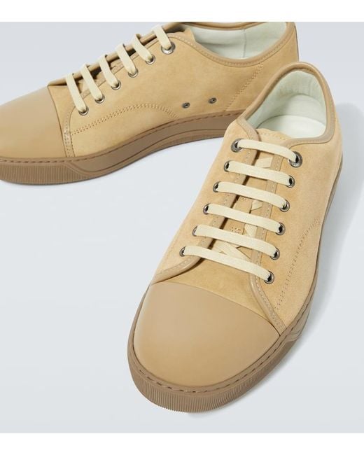 Lanvin Natural Suede And Leather Sneakers for men