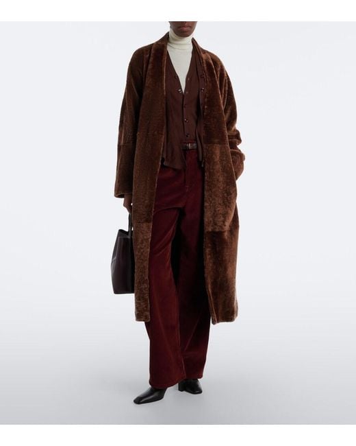Arma Brown Dilan Shearling Wrap Coat