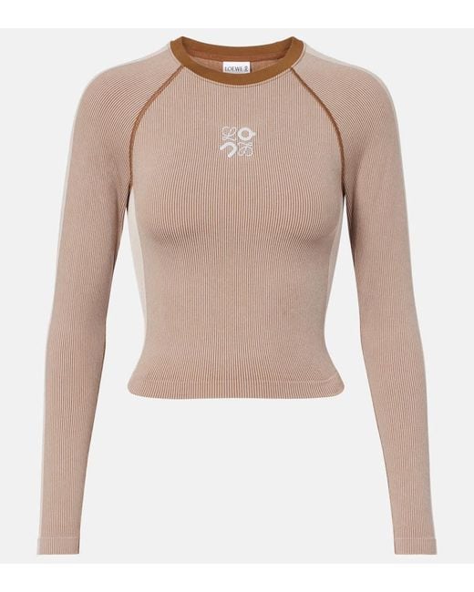 Loewe Natural X On Ribbed-Knit Striped Top