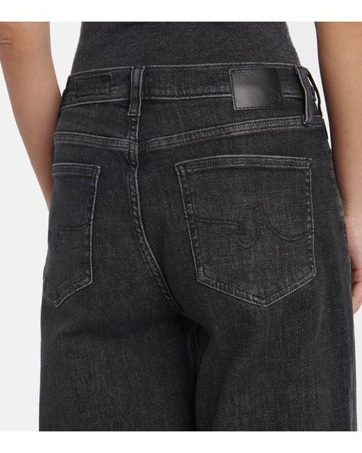 AG Jeans Blue New Baggy High-Rise Wide-Leg Jeans