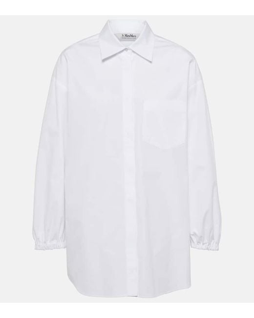 Camicia Timeo in cotone di Max Mara in White